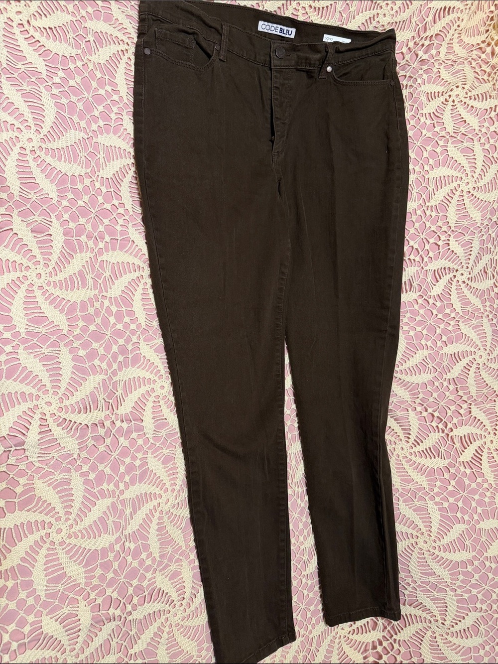 Code Bleu Women's Dark Brown Straight-Leg Jeans
